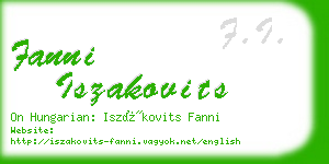 fanni iszakovits business card